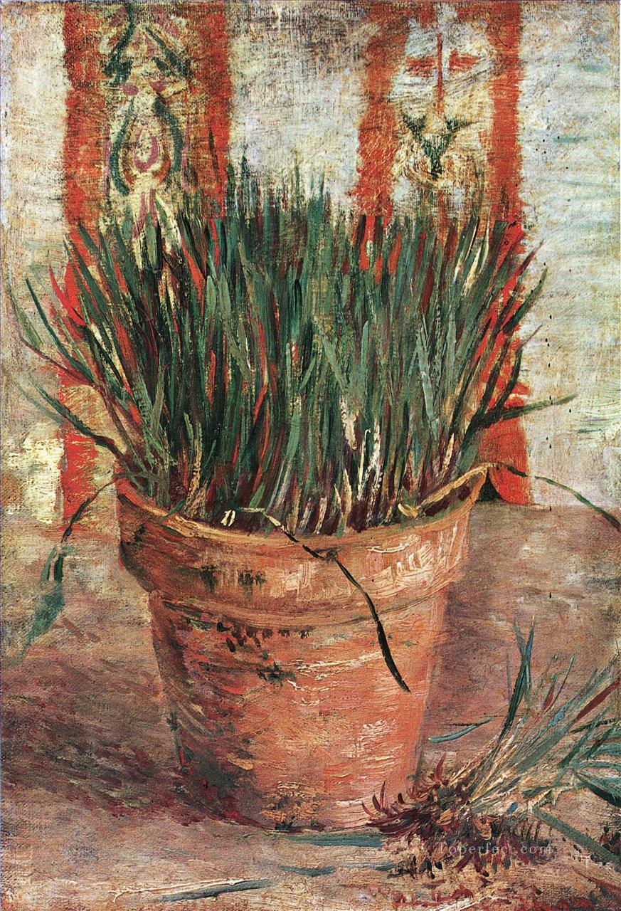 Flowerpot with Chives Vincent van Gogh Oil Paintings